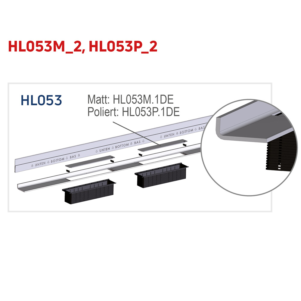 HL053P.2 Решітка душового лотка InFloor Duo