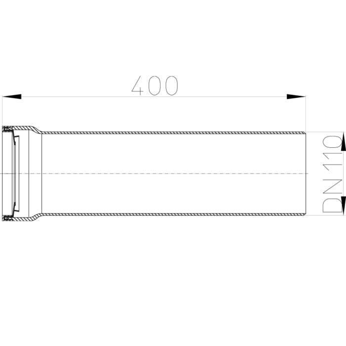 HL203/1 Відвідний штуцер DN110_cхема