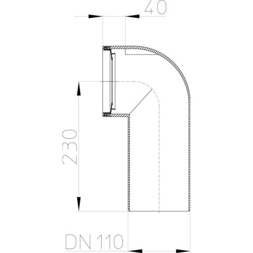 HL205 Відвідний патрубок DN110_схема