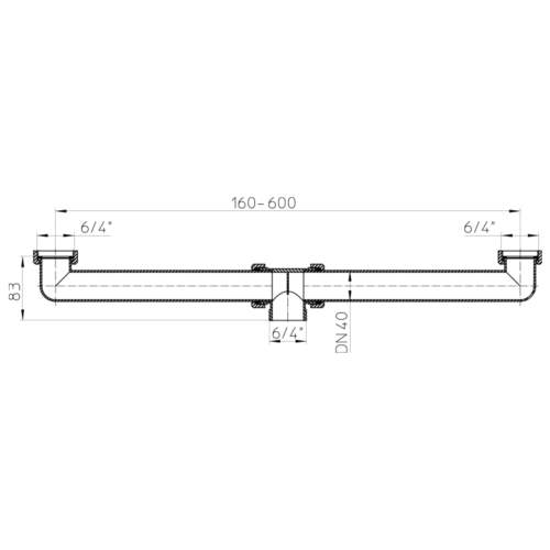 HL22 Стічне з'єднання DN40 х 6/4"_схема