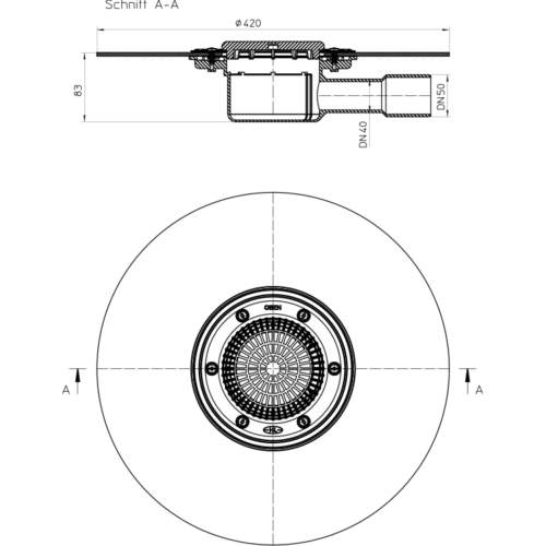 HL510NKH Корпус трапу DN40/50_cхема