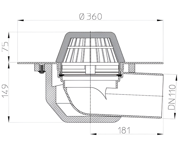 HL64P-1-Roofing-funnel-dimensions