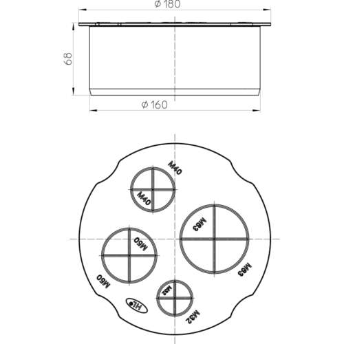 HL801 Монтажний елемент HL800/160_схема