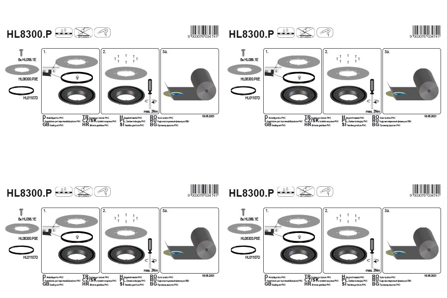HL8300.P Комплект для герметизації_монтаж