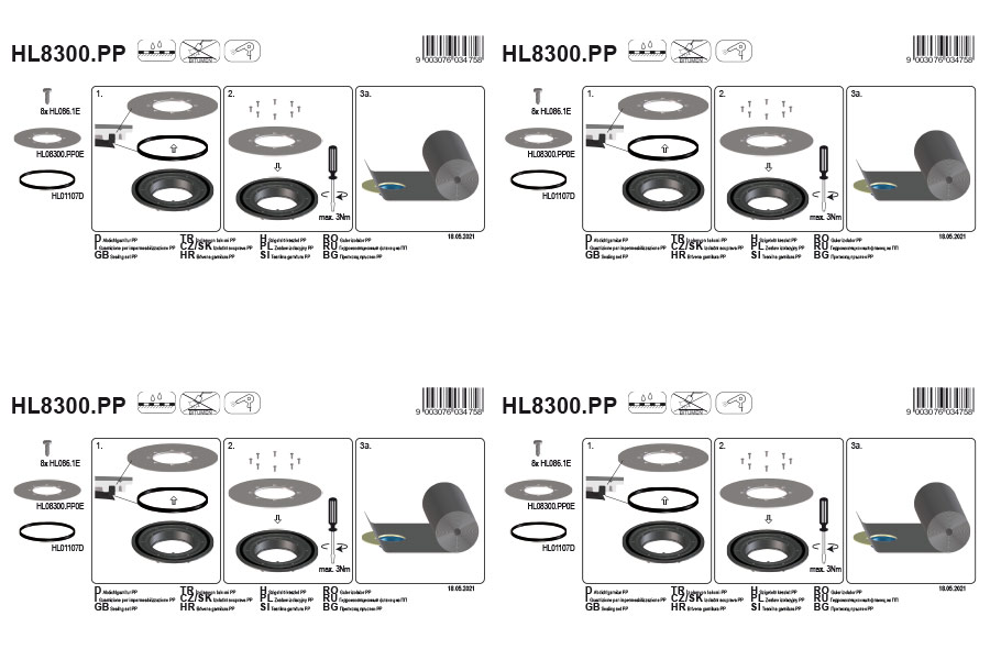 HL8300.PP Комплект для герметизації_монтаж