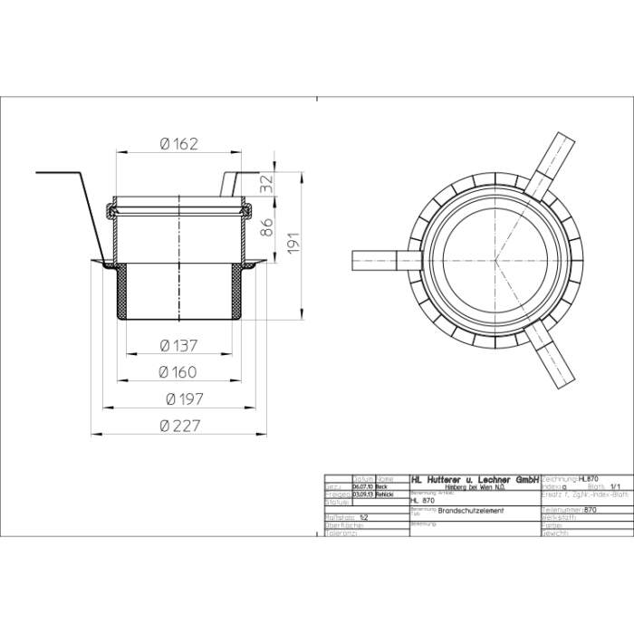 HL870 Протипожежна муфта_схема