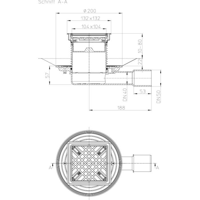 HL90-3020 Трап DN40/50_схема