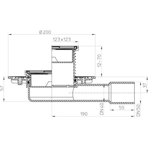 HL90 Трап DN40 / 50_схема