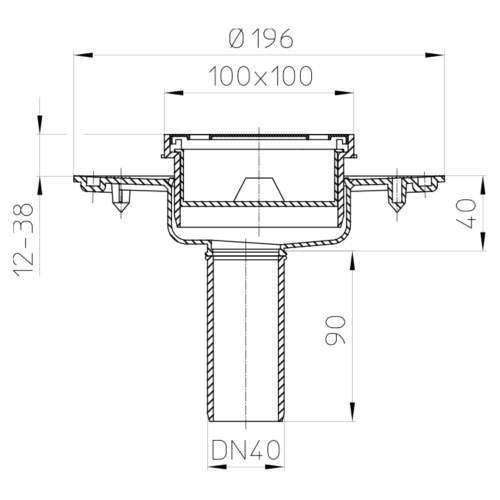 HL92 Трап DN40_схема