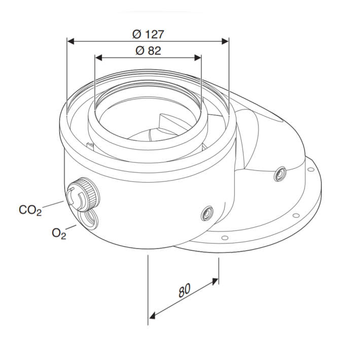 Адаптер Bosch AZB 922 для підключення роздільних димоходів Ø80-80 схема