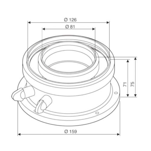 Адаптер Bosch AZB 931 для підключення коаксіальних димоходів Ø80/125 схема