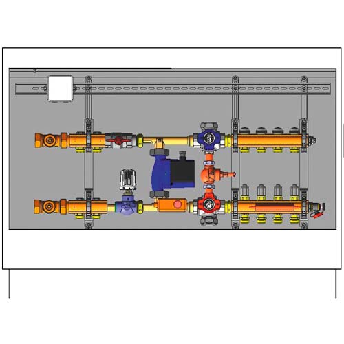Шафа управління HERZ для систем підлогового опалення підключення зліва